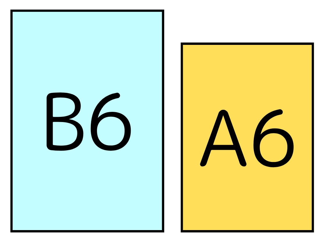 B6サイズとA6サイズ