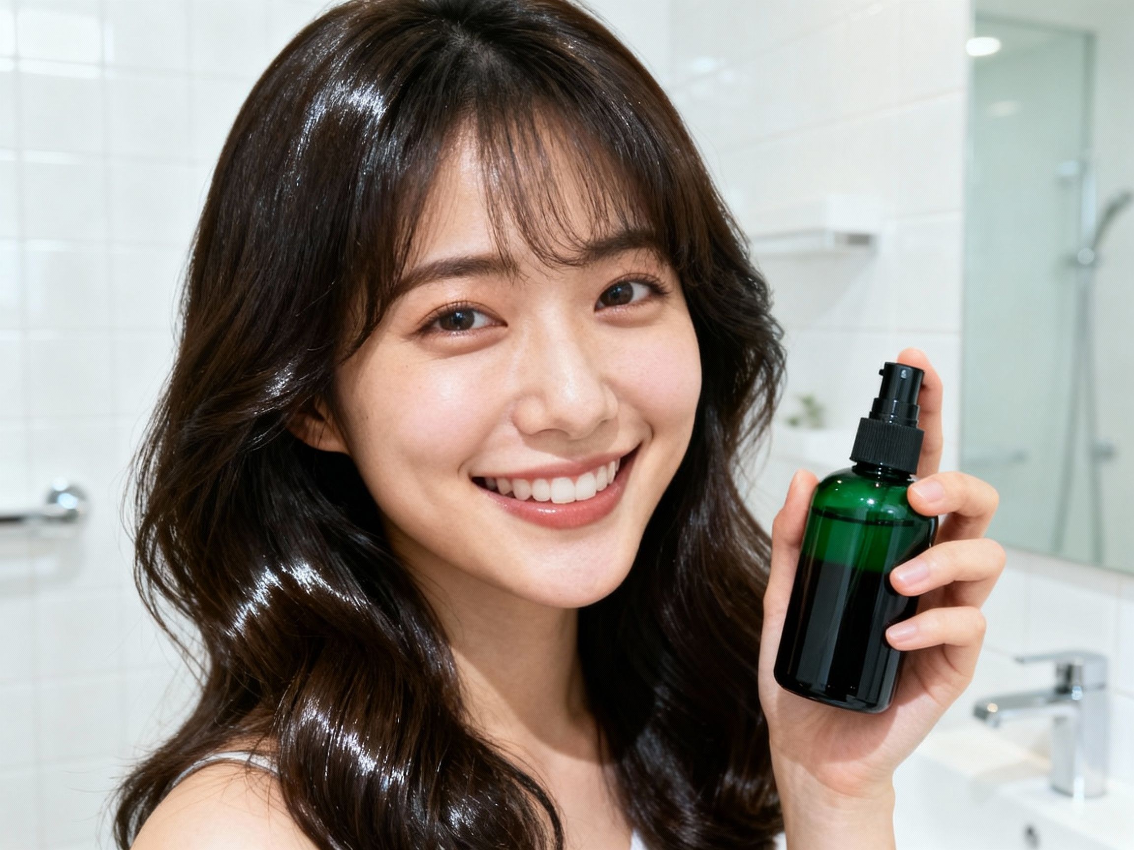 ボリュームのあるツヤツヤの髪