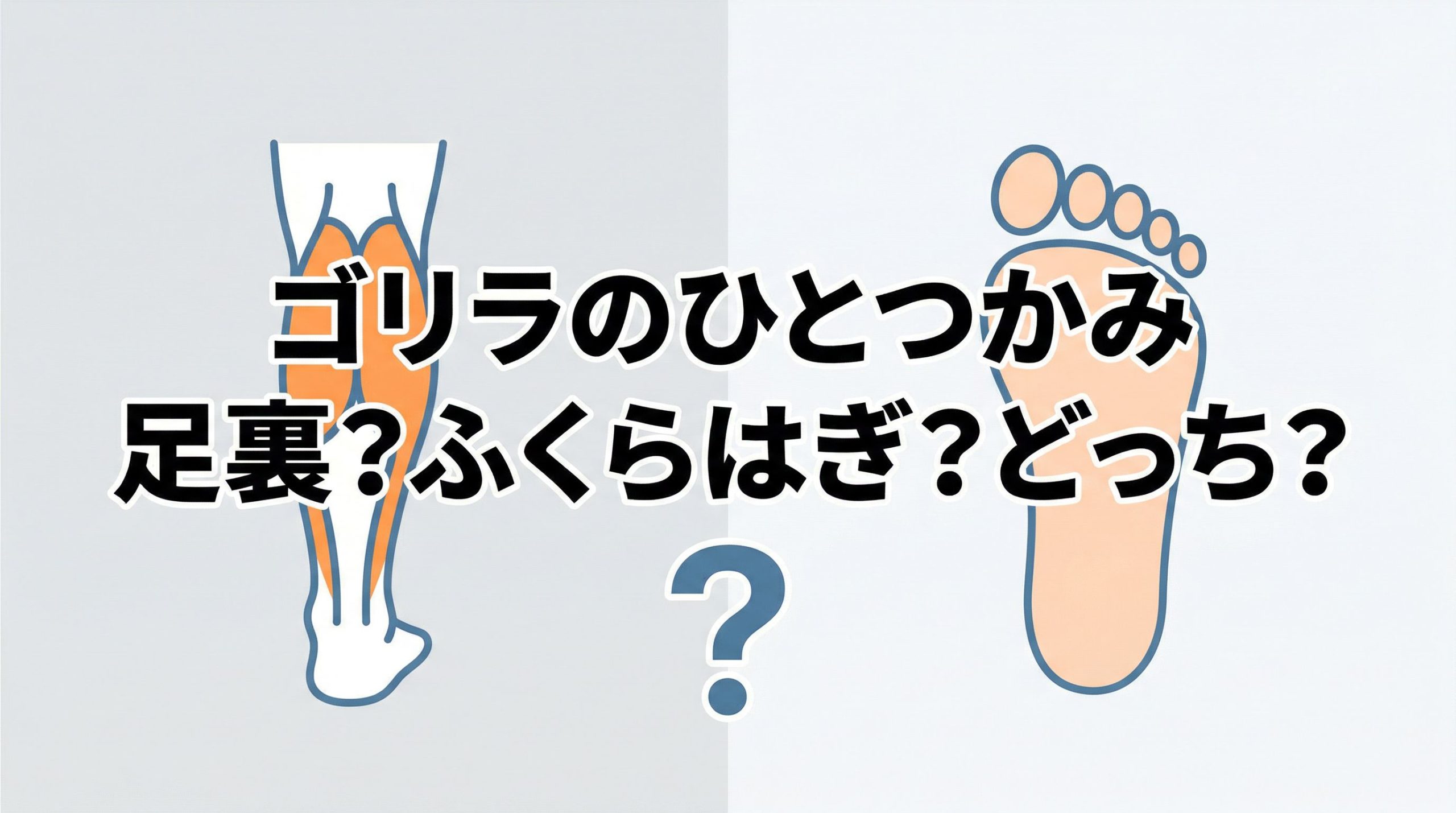 「ゴリラのひとつかみ」は足裏とふくらはぎのどっち？その悩み、この記事で解決します！